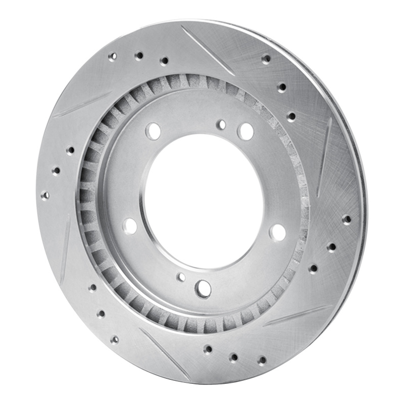 Chevrolet Tracker Brake Rotor (1) - Front Left - R1 Concepts - Drilled & Slotted - Silver - `99-`04